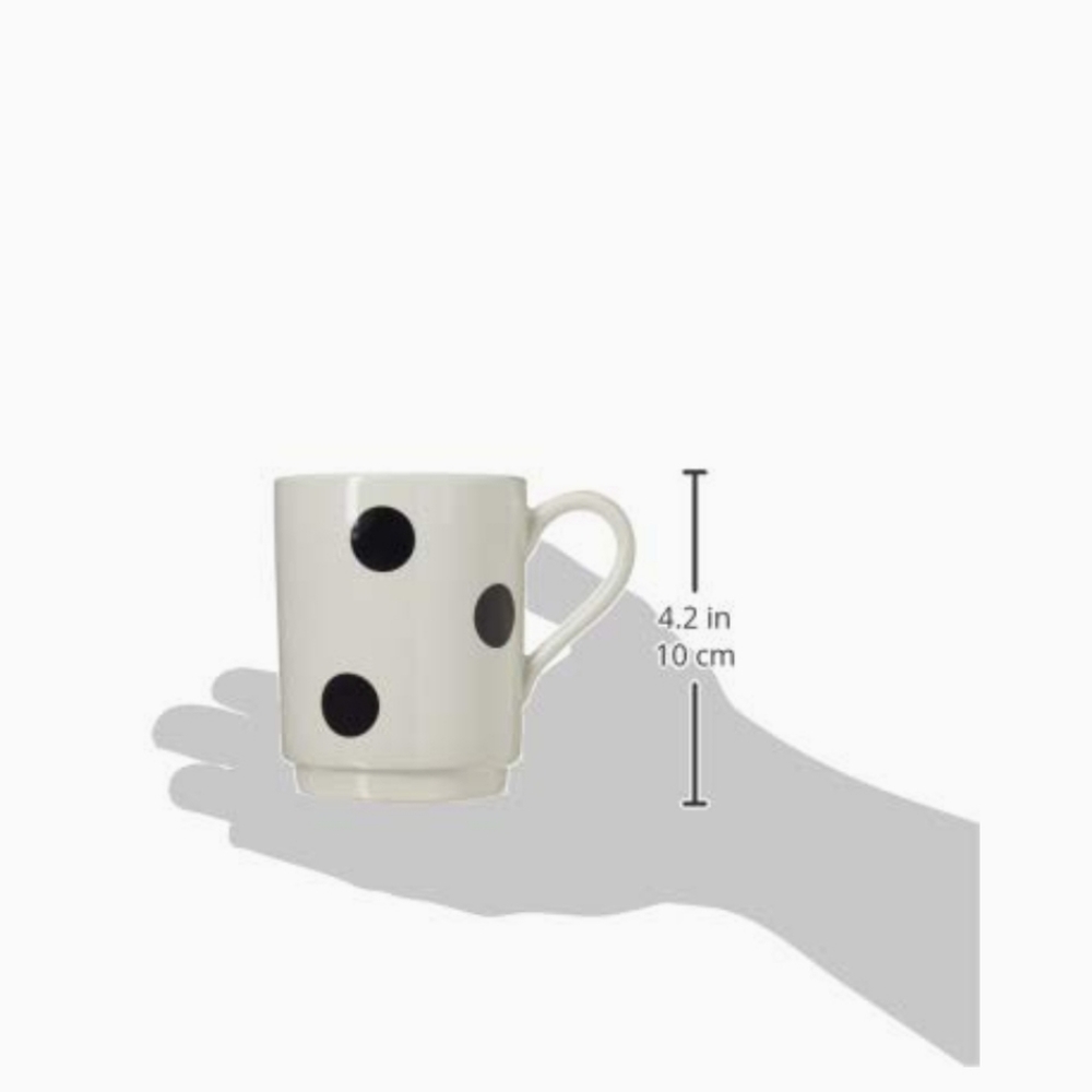 Kate Spade Lenox New York Deco Dot Coffee Mug 4” Tall White & Black - Picture 7 of 7